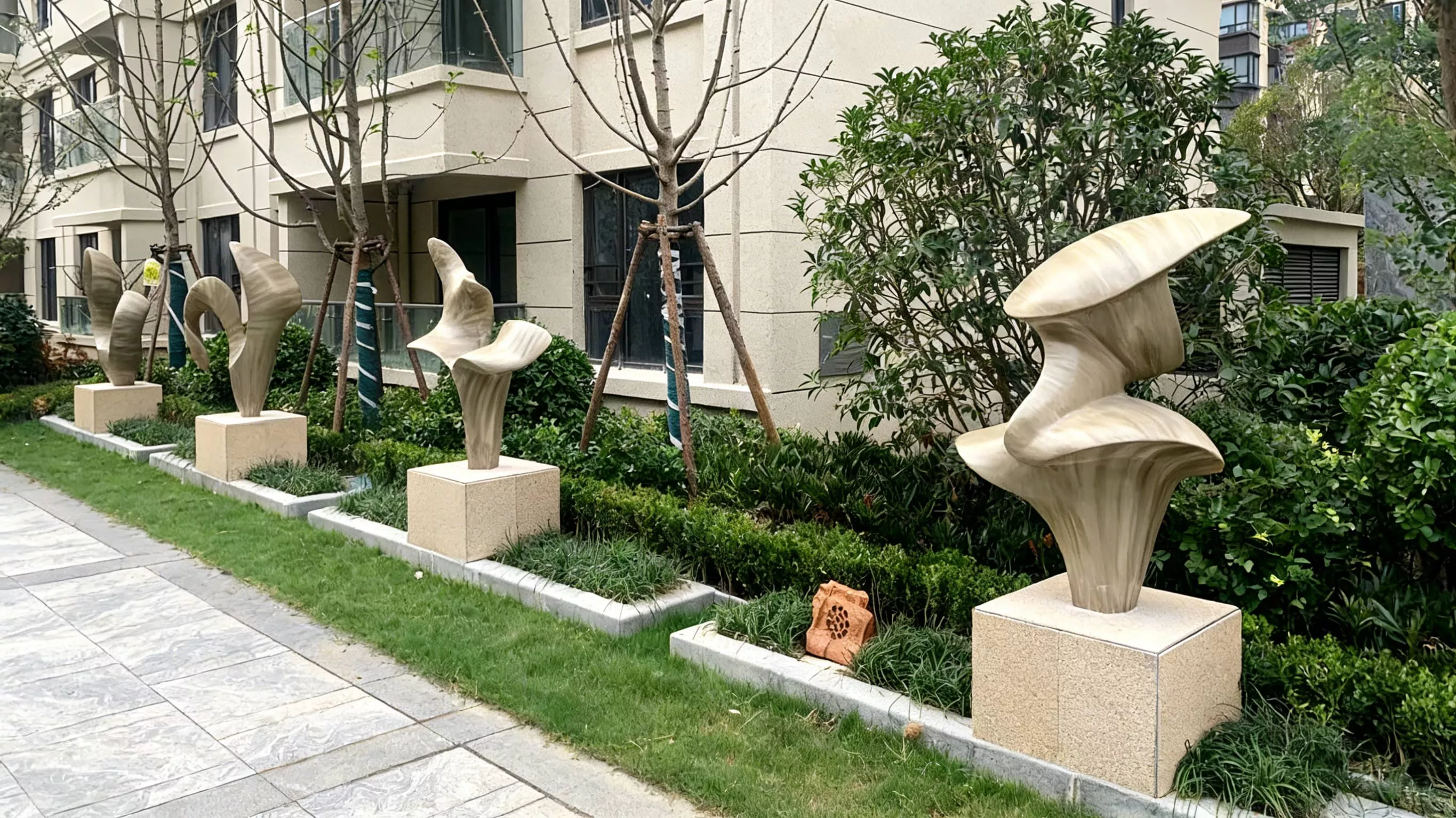 玻璃钢雕塑（小区入户轴线・锦韵叠章）